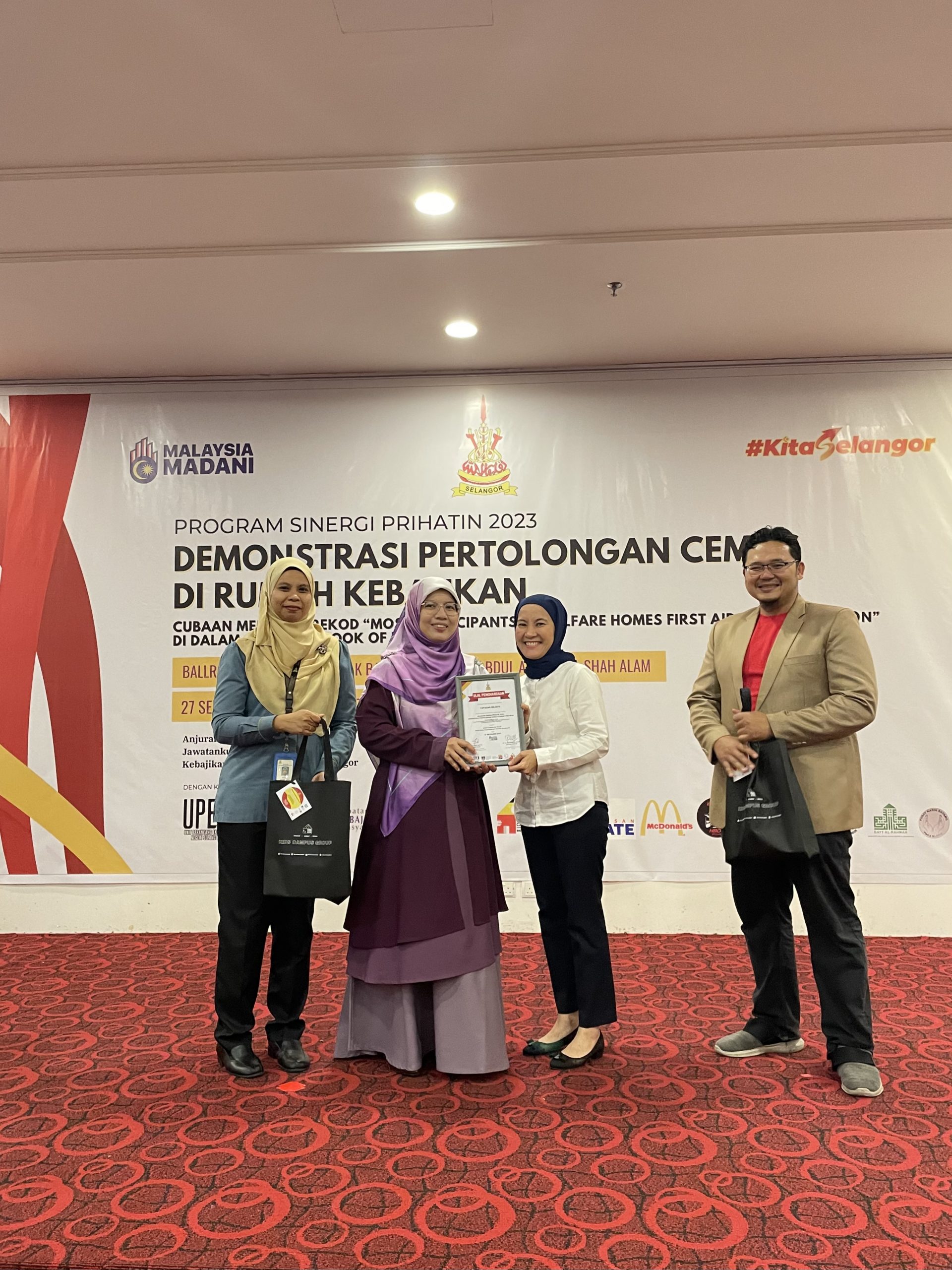 Sekitar Program Sinergi Prihatin: Penyertaan Terbanyak Demonstrasi Pertolongan Cemas untuk Rumah Kebajikan di Selangor.